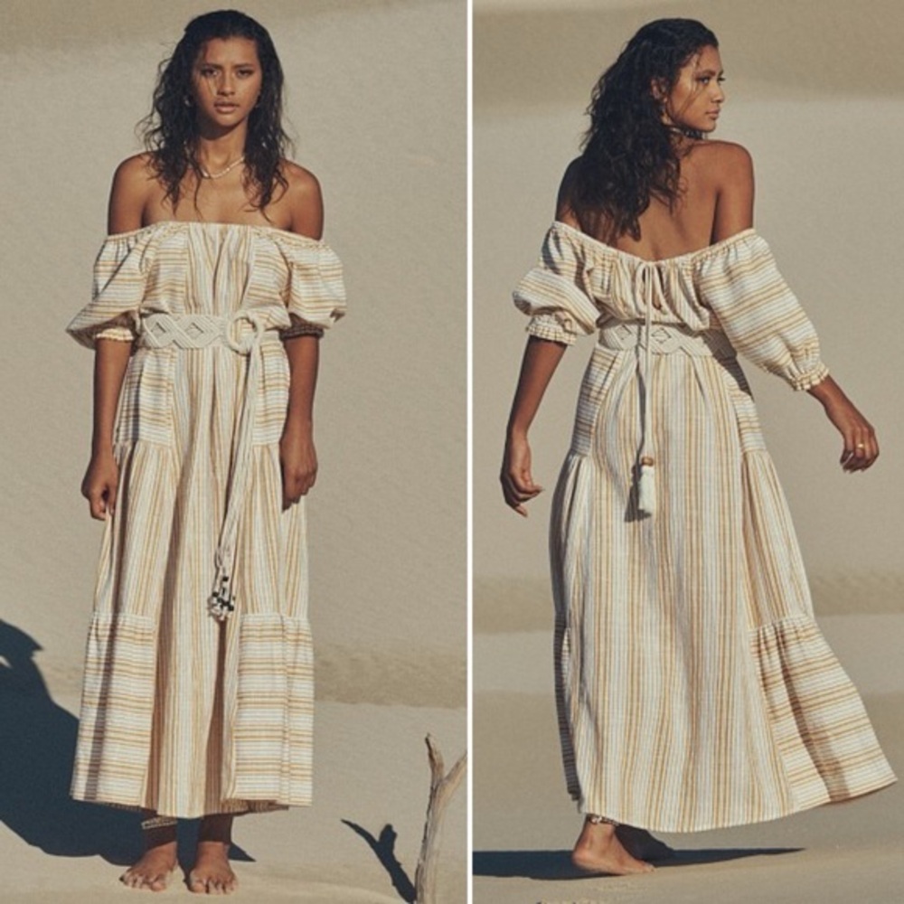 Spell & The Gypsy Lady Palm Dress Gown Midi Maxi, Toffee, Size S